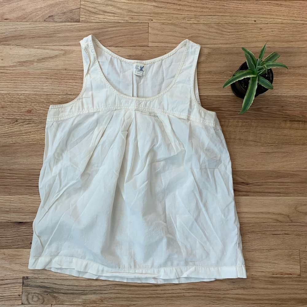 Anthropologie Cream Light Cotton Tank Top